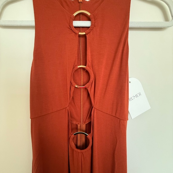 NWT Revolve Rumer Rust Flare Jumpsuit - Picture 3 of 6